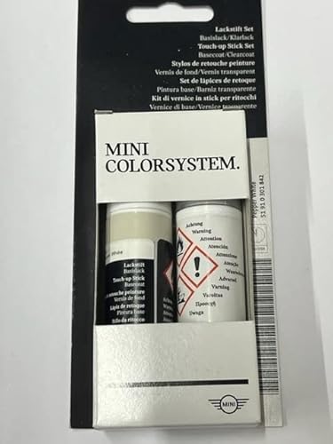 BMW Lackstift-Sets in Wagenfarbe mit Klarlack 2x 12 ml Ausbesserungsstift Schwarz Weiß Grau Silber (Pepper White) von BMW