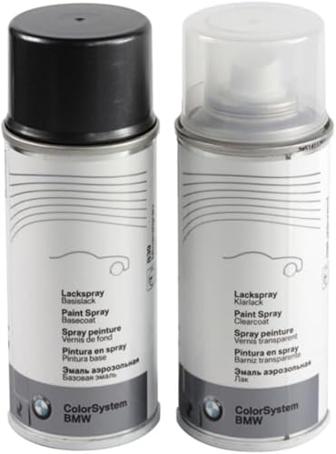 BMW Originalfarbtöne Lackspray-Sets in Felgenfarbe mit Klarlack 2x 150 ml Ausbesserungslack (Carbonschwarz met.416 (M)) von BMW