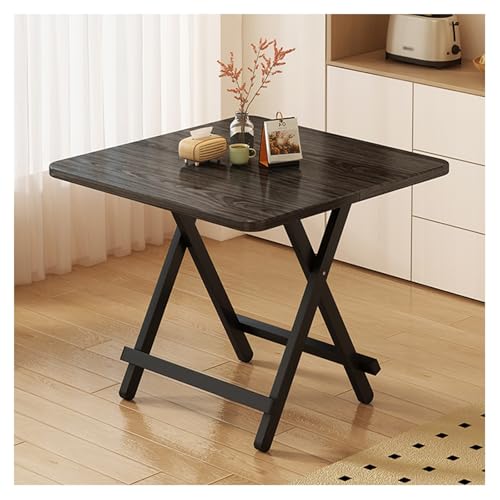BMWJYLPM Quadratischer Tragbarer Tisch Klappbar Hölzerner ESS-/Camping-Tisch Mittel Klappbar Verdicktes Kohlenstoffstahlrohr L60/70/80/90/100cm von BMWJYLPM