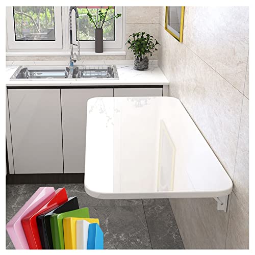 BMXRX Wandklapptisch Klapptisch Wandtisch, Stabiler Klapptisch Wandmontage Platzsparender Schwimmender Schreibtisch Küchentisch Kindermöbel Laptoptisch Esstisch 100x40cm/39x16in White von BMXRX