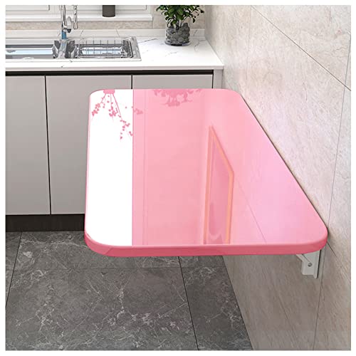 BMXRX Wandklapptisch Klapptisch Wandtisch, Stabiler Klapptisch Wandmontage Platzsparender Schwimmender Schreibtisch Küchentisch Kindermöbel Laptoptisch Esstisch 70x40cm/28x16in Pink von BMXRX