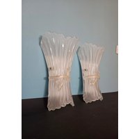 Paar Murano Glas Wandlampen, Barovier & Toso/Kristallglas Wand Lampen/Vintage Wandlampe/Mid Century Wandlampe von BMvintageArt
