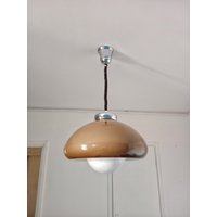 Vintage Braune Hängelampe Von Harvey Guzzini, 70S/Space Age Pendelleuchte/Große Pendelleuchte/Iguzzini/Kunststoff Pendelleuchte/Mcm Modern Light von BMvintageArt