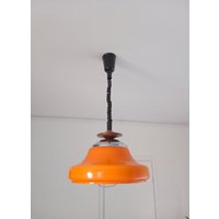 Vintage Orange Glas Pendellampe/Space Age Deckenlampe/Vintage Hängelampe/Mid Century Leuchte/Mcm Moderne Beleuchtung/1970Er Jahre Leuchte von BMvintageArt