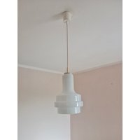Vintage Weiße Glas Hängelampe Mid Century Modern Pendelleuchte Vintage Weiße Glas Hängelampe Mid Century Modern Pendelleuchte von BMvintageArt