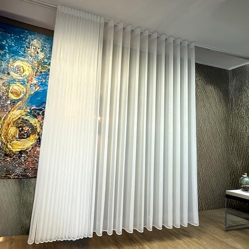Fertiggardine aus hochwertigem Polyester in Weiß mit elegantem, automatischem Wellenband, halbtransparent und lichtdurchlässig mit leicht glänzender strukturierter Oberfläche und Effektgarn Optik Fertiggardine aus hochwertigem Polyester in Weiß mit elegantem, automatischem Wellenband, halbtransparent und lichtdurchlässig mit leicht glänzender strukturierter Oberfläche und Effektgarn Optik von BN Gardinen