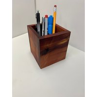 Holz-Bleistifthalter, Holz-Desktop-Organizer, Arbeit Von Zu Hause Aus, Schreibtisch-Organizer, Holz-Büro-Geschenk von BNBCustomShop