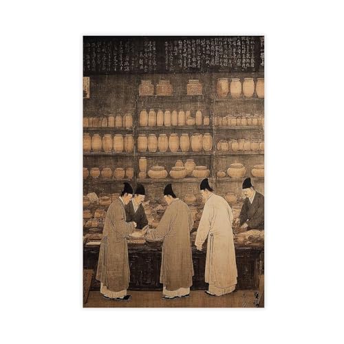 Antikes chinesisches Poster (3) Leinwandposter Schlafzimmer Dekor Landschaft Dekor Geschenk 20 x 30 cm von BNCEDJK