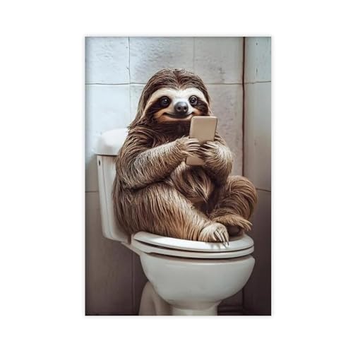 BNCEDJK Faultier sitzt auf der Toilette und beobachtet Telefon, Leinwand-Poster, Schlafzimmer, Dekoration, Landschaftsdekoration, Geschenk, 20 x 30 cm BNCEDJK Faultier sitzt auf der Toilette und beobachtet Telefon, Leinwand-Poster, Schlafzimmer, Dekoration, Landschaftsdekoration, Geschenk, 20 x 30 cm von BNCEDJK