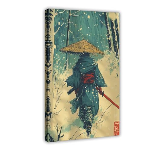 BNCEDJK Japanisches Leinwandposter Amurai im Schnee, Schlafzimmerdekoration, Landschaftsdekoration, Geschenk, 50 x 75 cm BNCEDJK Japanisches Leinwandposter Amurai im Schnee, Schlafzimmerdekoration, Landschaftsdekoration, Geschenk, 50 x 75 cm von BNCEDJK