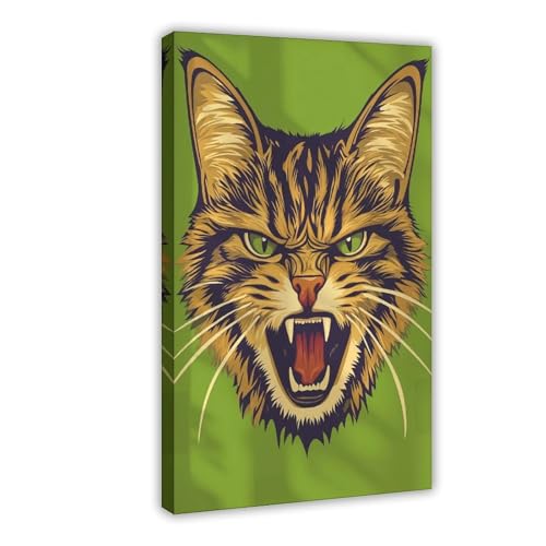 BNCEDJK Poster auf Leinwand, Motiv Wütende grüne Katze, Schlafzimmer, Dekoration, Landschaftsdekoration, Geschenk, 40 x 60 cm BNCEDJK Poster auf Leinwand, Motiv Wütende grüne Katze, Schlafzimmer, Dekoration, Landschaftsdekoration, Geschenk, 40 x 60 cm von BNCEDJK