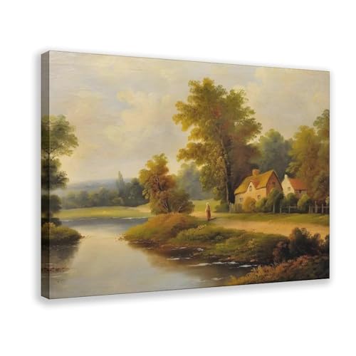 BNCEDJK Vıllage Hauslandschaft in Russıa Leinwandposter Schlafzimmer Dekor Landschaft Dekor Geschenk 20 x 30 cm von BNCEDJK