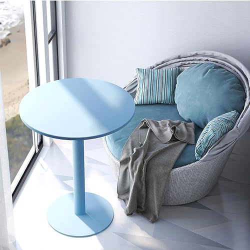BNCXMO Vintage Round Kaffeetisch, kleine Räume runder Endtisch mit Marmorbasis Runder Beistelltisch (Rot 48 cm/18,9 Zoll) von BNCXMO
