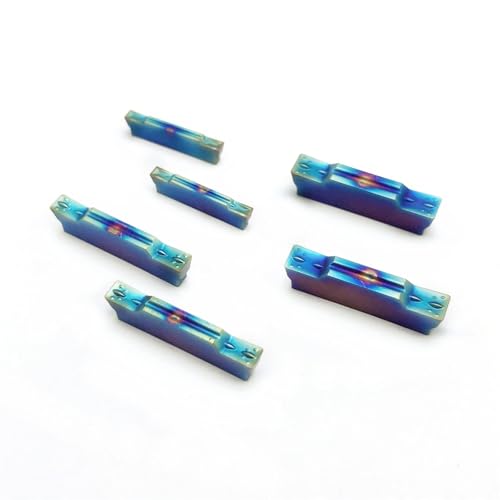 Drehwerkzeug, 10 Stück, Nanoblau, MGMN200 G KT7030 MGMN300 G KT7030 MGMN400 M KT7030 Nuten-Hartmetall-Einsätze Trenn- und Nutwerkzeug Drehmaschine (MGMN300-M KT7030) von BNEAIGHW