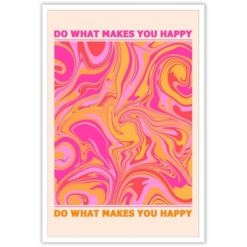 BNGFDV Retro Waves Pink Orange Do What Makes You Happy Canvas Wall Art Funky Trendy Grainy Gradient Poster for Room Aesthetic Inspirational Quotes Abstract Minimalist Prints Decor 40,6 x 61 cm BNGFDV Retro Waves Pink Orange Do What Makes You Happy Canvas Wall Art Funky Trendy Grainy Gradient Poster for Room Aesthetic Inspirational Quotes Abstract Minimalist Prints Decor 40,6 x 61 cm von BNGFDV