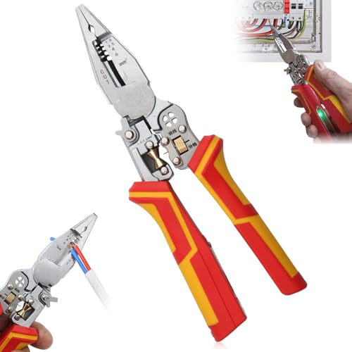 BNGXR Abisolierzange mit Strommessfunktion, Spannungsprüfer Zange, 9 in 1 Zange Elektriker Multifunktionale Abisolierzange, Kabelschere zum Schneiden und Ziehen von Drähten, Abisolieren, Wickeln BNGXR Abisolierzange mit Strommessfunktion, Spannungsprüfer Zange, 9 in 1 Zange Elektriker Multifunktionale Abisolierzange, Kabelschere zum Schneiden und Ziehen von Drähten, Abisolieren, Wickeln von BNGXR