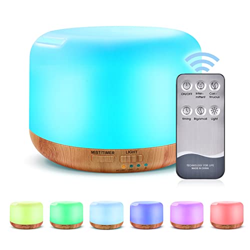 BNGXR Duftöldiffusor Luftbefeuchter, 300ml Aroma Diffuser Luftbefeuchter mit Timer, Ultraschall Aromatherapie Diffusor mit 7 Farben LED, Luftbefeuchter Ultraschall für Schlafzimmer von BNGXR