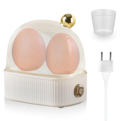 BNGXR Eierkocher, Elektrischer Eierkocher 120W, Tragbarer Kleiners Eierkocher, 2 Eier, Einfache Bedienung Inklusive Messbecher, mit EU-Stecker, für Zuhause, Camping (Weiß) von BNGXR