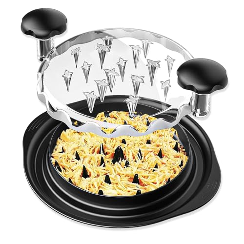 BNGXR Hähnchenzerkleinerer,HäHnchen Shredder,25CM Sichtbares Hähnchenbrust Zerkleinerer Werkzeug,Fleischzerkleinerungswerkzeug mit rutschfester Basis,Shred Machine für Pulled Pork Huhn(schwarz) von BNGXR