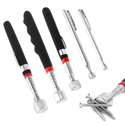 BNGXR Magnet Teleskopstab, 5 Stück Ausziehbar Magnetstab Aufnahmewerkzeug, Langlebiger Telescopic Magnetische Tool für Schrauben Mutter Schlüssel Metallteile(1.5LB 3LB 10LB 15LB 20LB) von BNGXR