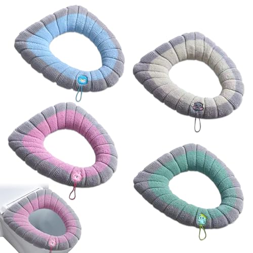 BNGXR WC Sitzwärmer,Toilet Seat Warmer 4 Stück Waschbar Toilettensitz, Universal Toilettensitzbezug Matte Eingebauten Kunststoffring Sitzbezug mit Aufhängeschlaufe für Meisten Toiletten BNGXR WC Sitzwärmer,Toilet Seat Warmer 4 Stück Waschbar Toilettensitz, Universal Toilettensitzbezug Matte Eingebauten Kunststoffring Sitzbezug mit Aufhängeschlaufe für Meisten Toiletten von BNGXR