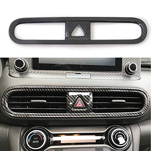 BNHHB Auto Air Vent Cover Trim für Hyundai Kona Encino 2017-2020 SUV, Karbonfaser-Stil Klimaanlage Outlet Cover Abdeckung Der Lüftungsabdeckung Innenverkleidung Abdeckung von BNHHB