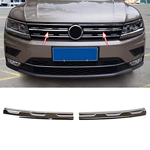 BNHHB Für Volk swagen VW Tiguan MK2 2016-2019 Chrom Kühlergrill Grill Leisten Blenden Edelstahl, Auto Grille Zubehör von BNHHB