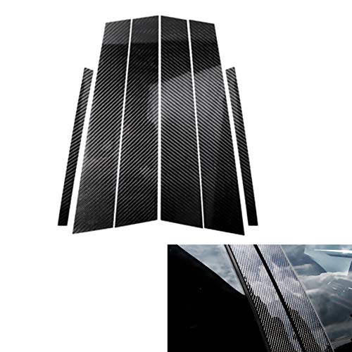 Lackschutz Folie Set Für B Säule Zierblenden Aufkleber Für B M W E90 2005-2012, Auto Carbon Faser Autofenster Moulding Trim Fenstersäule B Säulenbesatz von BNHHB