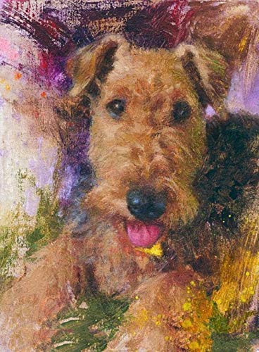 BNHKM 5D DIY Diamond Painting Kit Airedale Terrier Hund Diamond Drawing für Erwachsene Strass Stickerei Kunst Home Wall Decor Full Drill von BNHKM