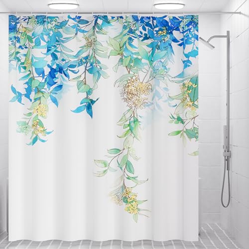 BNIVIAM Duschvorhang mit 12 Haken, Polyester 180 x 200cm Waschbar, Wasserdicht und Trocknet Schnell Anti-schimmel Badewanne Vorhang für Badezimmer(Osmanthus) von BNIVIAM