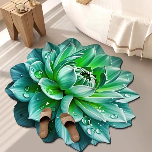 BNMKYTWASJP 3D-Blumen-Kristall-Samt-Bodenmatte, Wohnzimmerdecke, Ankleidezimmer, dekorative Matte, Schlafzimmer-Teppich (A-08,70 x 70 cm) von BNMKYTWASJP