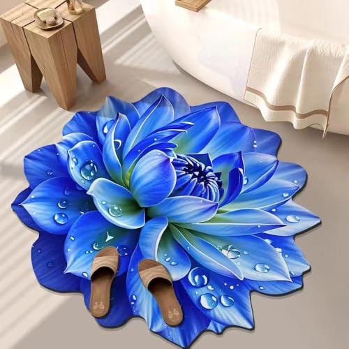 BNMKYTWASJP 3D-Blumen-Kristall-Samt-Bodenmatte, Wohnzimmerdecke, Ankleidezimmer, dekorative Matte, Schlafzimmer-Teppich (A-09,70 x 70 cm) von BNMKYTWASJP
