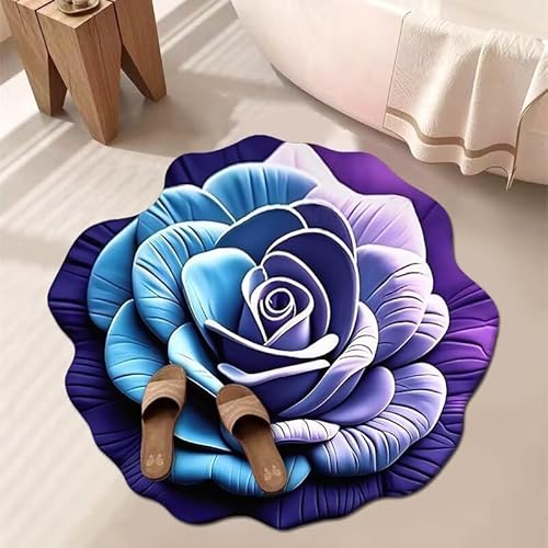 BNMKYTWASJP 3D-Blumenteppich, Badezimmer, wasserabsorbierend, rutschfest, schmutzabweisend, leicht zu pflegen (A-03, Einheitsgröße) von BNMKYTWASJP