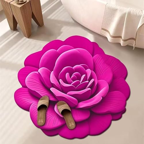 BNMKYTWASJP 3D-Blumenteppich, Badezimmer, wasserabsorbierend, rutschfest, schmutzabweisend, leicht zu pflegen (A-05, Einheitsgröße) von BNMKYTWASJP