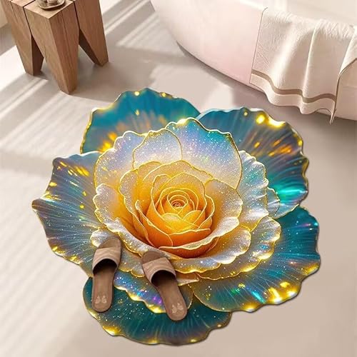 BNMKYTWASJP 3D-Blumenteppich, Badezimmer, wasserabsorbierend, rutschfest, schmutzabweisend, leicht zu pflegen (A-06, Einheitsgröße) von BNMKYTWASJP