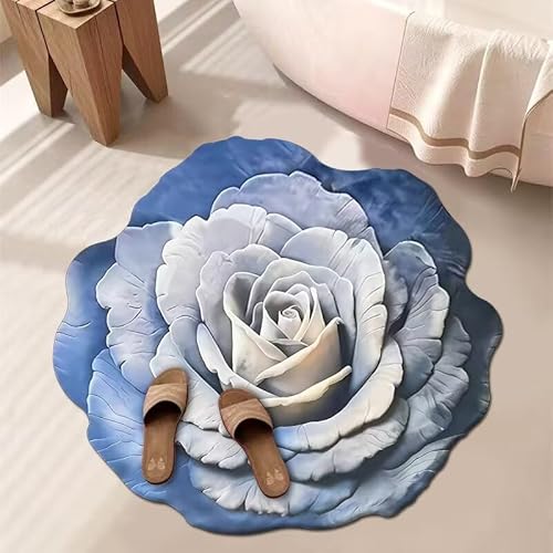 BNMKYTWASJP 3D-Blumenteppich, Badezimmer, wasserabsorbierend, rutschfest, schmutzabweisend, leicht zu pflegen (A-08, Einheitsgröße) von BNMKYTWASJP