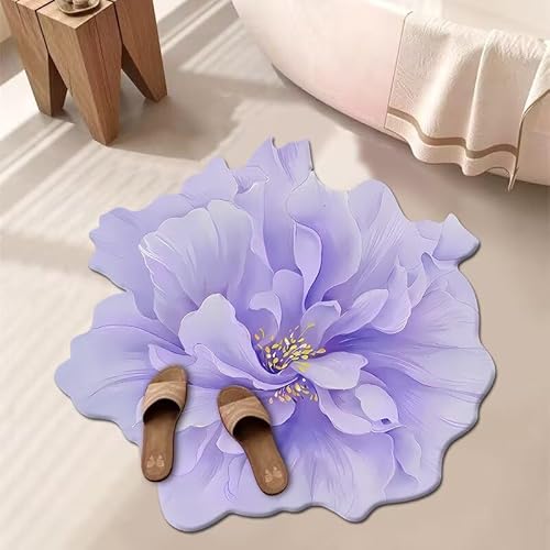 BNMKYTWASJP 3D-Blumenteppich, Badezimmer, wasserabsorbierend, rutschfest, schmutzabweisend, leicht zu pflegen (A-09, Einheitsgröße) von BNMKYTWASJP