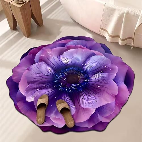 BNMKYTWASJP 3D-Blumenteppich, Badezimmer, wasserabsorbierend, rutschfest, schmutzabweisend, leicht zu pflegen (A-10, Einheitsgröße) von BNMKYTWASJP