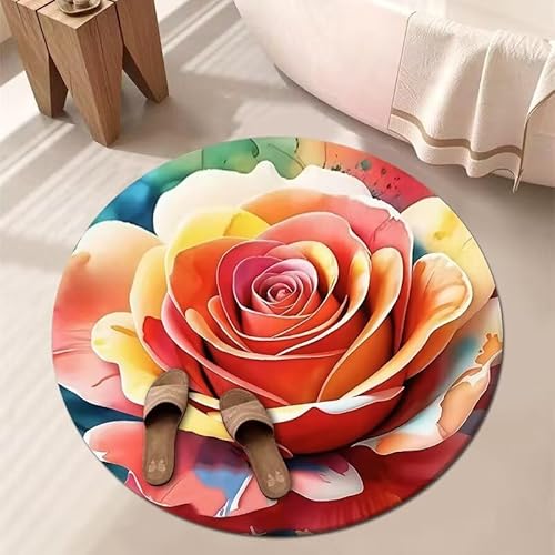 BNMKYTWASJP 3D-Blumenteppich, Badezimmer, wasserabsorbierend, rutschfest, schmutzabweisend, leicht zu pflegen (A-11, Einheitsgröße) von BNMKYTWASJP
