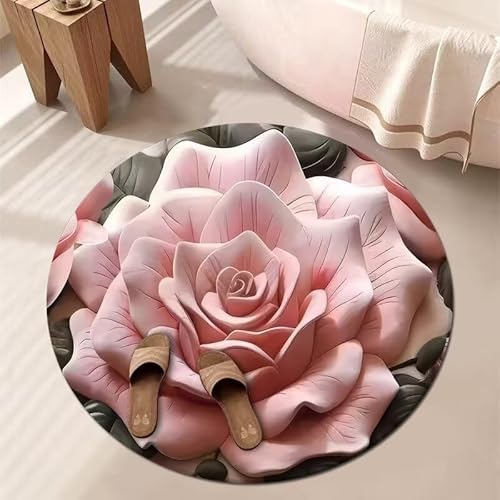 BNMKYTWASJP 3D-Blumenteppich, Badezimmer, wasserabsorbierend, rutschfest, schmutzabweisend, leicht zu pflegen (A-15, Einheitsgröße) von BNMKYTWASJP