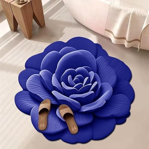 BNMKYTWASJP 3D-Blumenteppich, Badezimmer, wasserabsorbierend, rutschfest, schmutzabweisend, leicht zu pflegen (A-16, Einheitsgröße) von BNMKYTWASJP