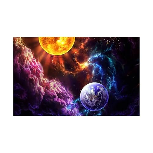 BNMKYTWASJP 3D-Planet-Teppich für Wohnzimmer, Schlafzimmer, Nachttisch, Bodenmatte, Hotel, Gastfamilie, dekorativer Teppich (A-10,200 x 300 cm) von BNMKYTWASJP