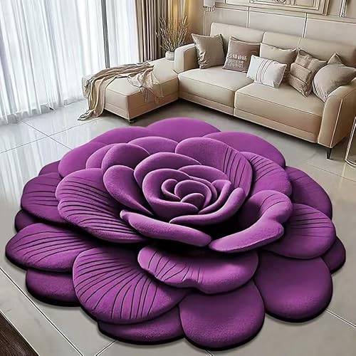 BNMKYTWASJP Dreidimensionaler 3D-Teppich, saugfähig und rutschfest, schmutzabweisend und pflegeleicht (A-01,160 x 160 cm) von BNMKYTWASJP
