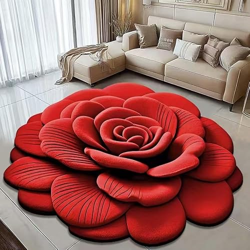 BNMKYTWASJP Dreidimensionaler 3D-Teppich, saugfähig und rutschfest, schmutzabweisend und pflegeleicht (A-04,60 x 60 cm) von BNMKYTWASJP