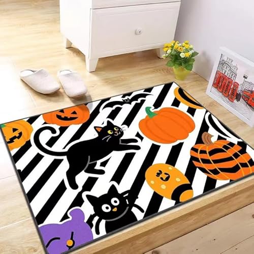 BNMKYTWASJP Halloween-Anti-Rutsch-Matte, Küchen-Set, schmutzabweisende und verschleißfeste Bodenmatte, saugfähige Fußmatte (Halloween 12,40 x 60 cm) von BNMKYTWASJP
