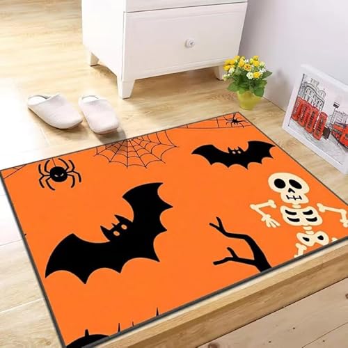 BNMKYTWASJP Halloween-Anti-Rutsch-Matte, Küchen-Set, schmutzabweisende und verschleißfeste Bodenmatte, saugfähige Fußmatte (Halloween 6,40 x 60 cm) von BNMKYTWASJP