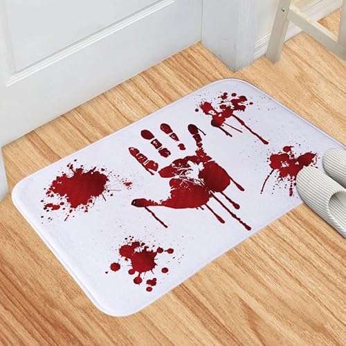 BNMKYTWASJP Halloween Blut Fußabdruck Bodenmatte Fuß Blutfleck Teppich Horror Blutfleck Halloween Anfänger Guide (Halloween-2,40 x 60) von BNMKYTWASJP
