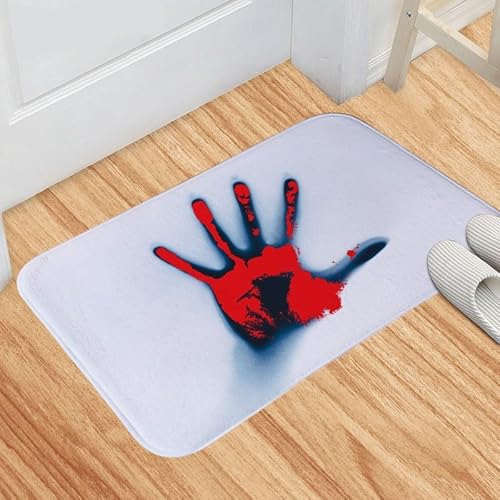 BNMKYTWASJP Halloween Blut Fußabdruck Bodenmatte Fuß Blutfleck Teppich Horror Blutfleck Halloween Anfänger Guide (Halloween-3,50 x 80) von BNMKYTWASJP