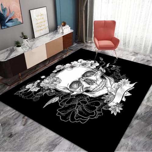 BNMKYTWASJP Halloween-Teppich, rutschfester Badezimmerteppich, Badezimmer, Wohnzimmer, Schlafzimmer, Korridor (A-01,140 x 200 cm) von BNMKYTWASJP