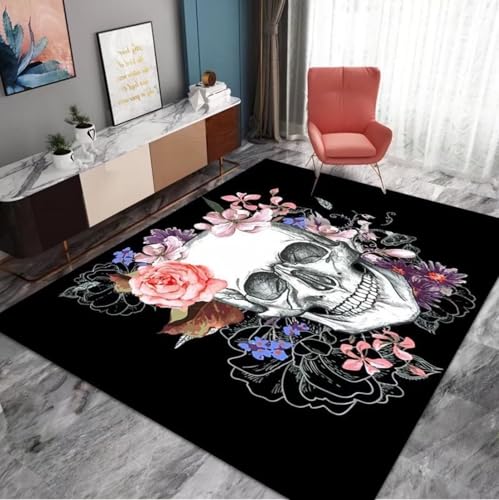 BNMKYTWASJP Halloween-Teppich, rutschfester Badezimmerteppich, Badezimmer, Wohnzimmer, Schlafzimmer, Korridor (A-02,120 x 160 cm) von BNMKYTWASJP